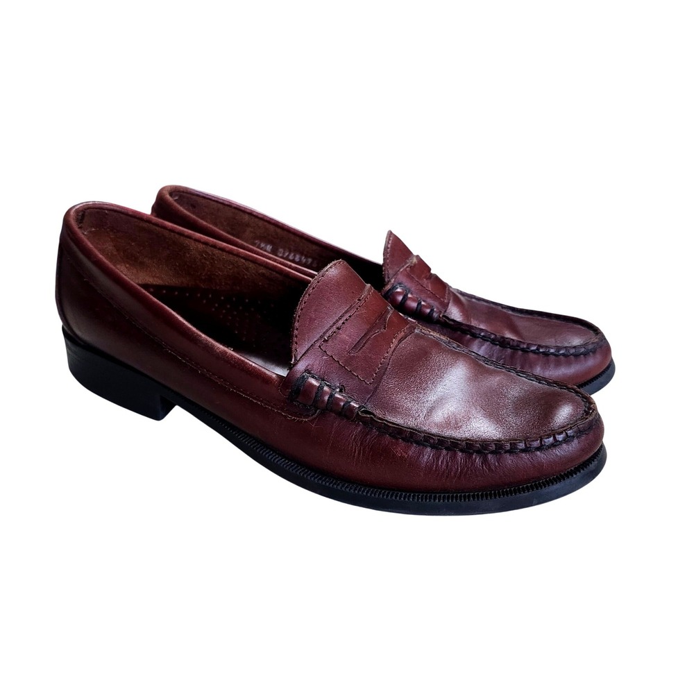 Sebago Penny Loafers Mens Size 7.5M Burgundy Leather Made in USA Classic Shoe